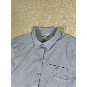 Ascend Button Up Top Womens Size XS Blue‎ Breathable Roll Tab Sleeve Pocket